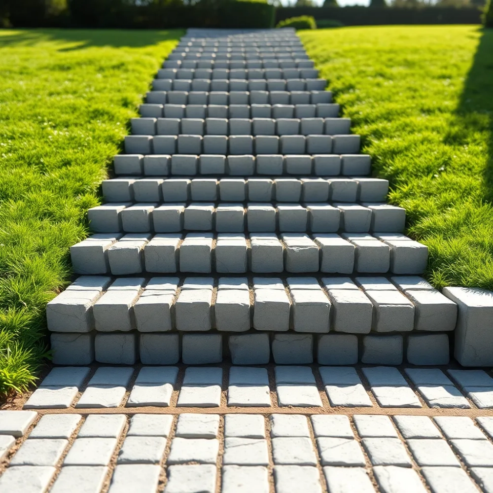 Gotowe schody z kostki brukowej