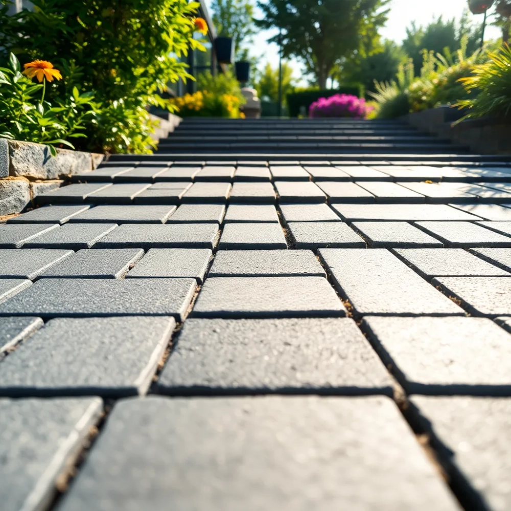 Nowoczesne schody z kostki brukowej