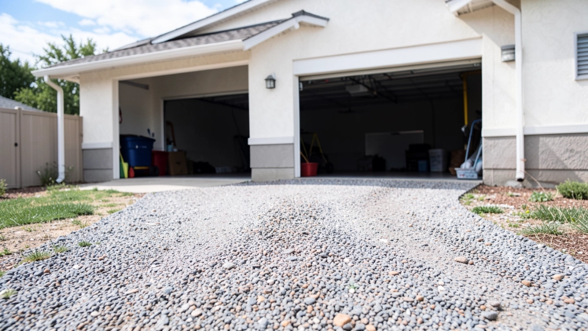 Podjazd do garażu z kruszywa