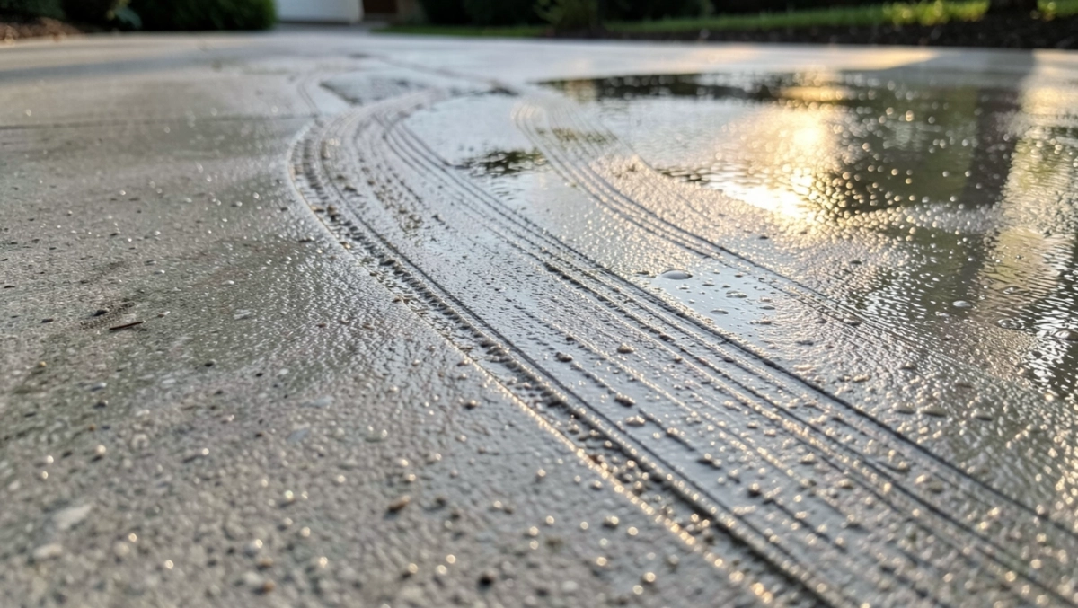 Podjazd z betonu szczotkowanego