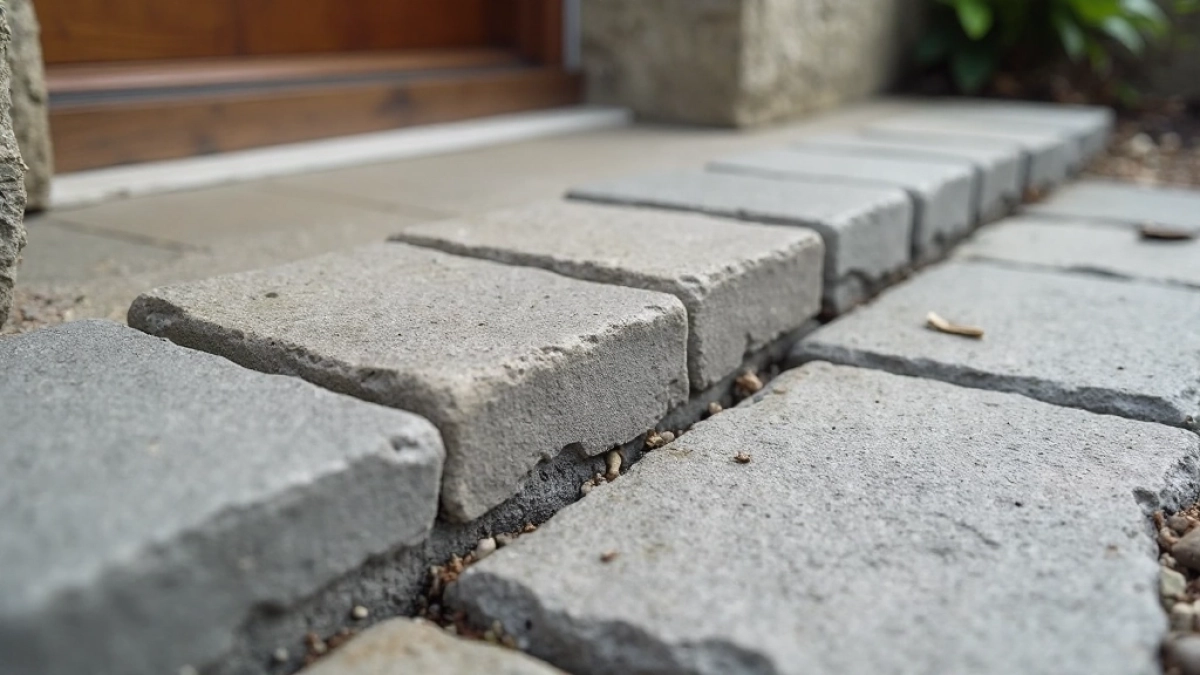 Połączenie kostki brukowej z progiem