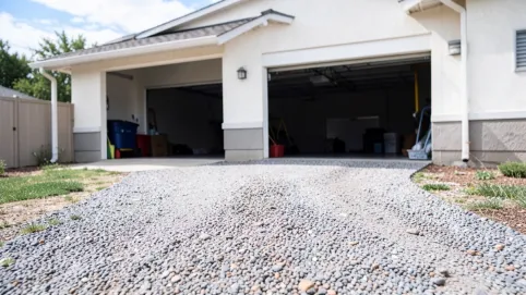 Podjazd do garażu z kruszywa